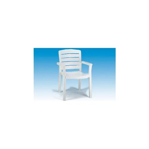 Centerline Dynamics Outdoor Seating Stacking Dining Outdoor Armchair Woodgrained - White - Pkg Qty 12