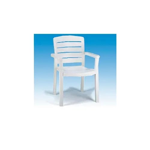 Centerline Dynamics Outdoor Seating Stacking Dining Outdoor Armchair Woodgrained - White - Pkg Qty 4