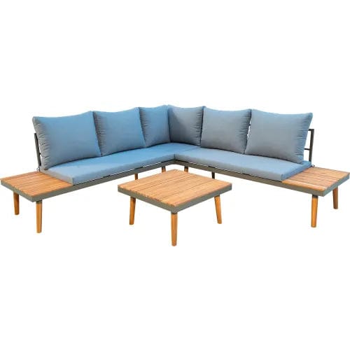 Centerline Dynamics Outdoor Seating Stellar Aluminum 5-Piece Sectional with Tables And Cushions
