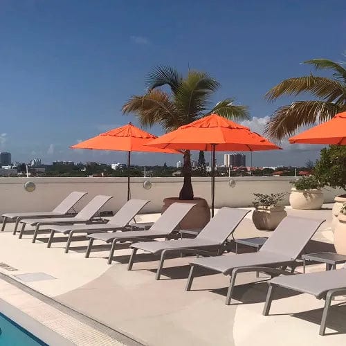 Centerline Dynamics Outdoor Seating Sunset Adj. Sling Chaise Lounge, Solid Gray Sling On Volcanic Black Frame - Pkg Qty 2