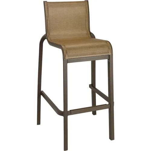 Centerline Dynamics Outdoor Seating Sunset Armless Barstool, Cognac Sling On Fusion Bronze Frame - Pkg Qty 8