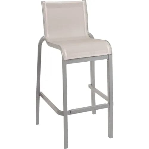 Centerline Dynamics Outdoor Seating Sunset Armless Barstool, Solid Gray Sling On Platinum Gray Frame - Pkg Qty 8