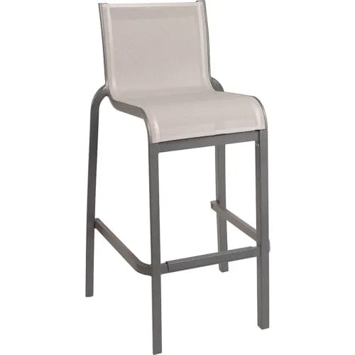 Centerline Dynamics Outdoor Seating Sunset Armless Barstool, Solid Gray Sling On Volcanic Black Frame - Pkg Qty 2