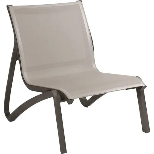 Centerline Dynamics Outdoor Seating Sunset Armless Lounge Chair, Solid Gray Sling On Volcanic Black Frame - Pkg Qty 4
