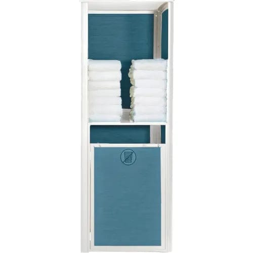 Centerline Dynamics Outdoor Seating Sunset Single Unit Towel Valet, Madras Blue Sling with Glacier White Frame