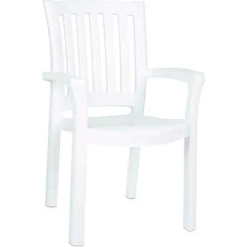 Centerline Dynamics Outdoor Seating Sunshine Resin Dining Arm Chair, White - Pkg Qty 4