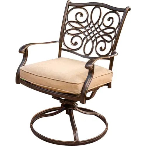 Centerline Dynamics Outdoor Seating Traditions 5 Piece Outdoor Dining Set w/ Swivel Chairs & Umbrella Table