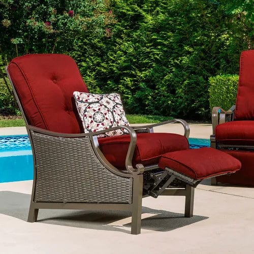 Centerline Dynamics Outdoor Seating Ventura Outdoor Luxury Recliner, Crimson Red