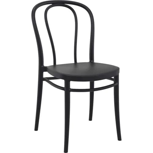 Centerline Dynamics Outdoor Seating Victor Resin Outdoor Chair, Black - Pkg Qty 2