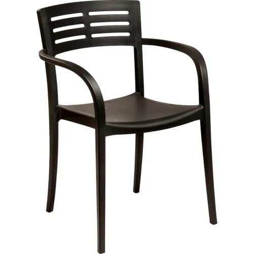 Centerline Dynamics Outdoor Seating Vogue Outdoor Stackable Armchair, Black, Pack of 4