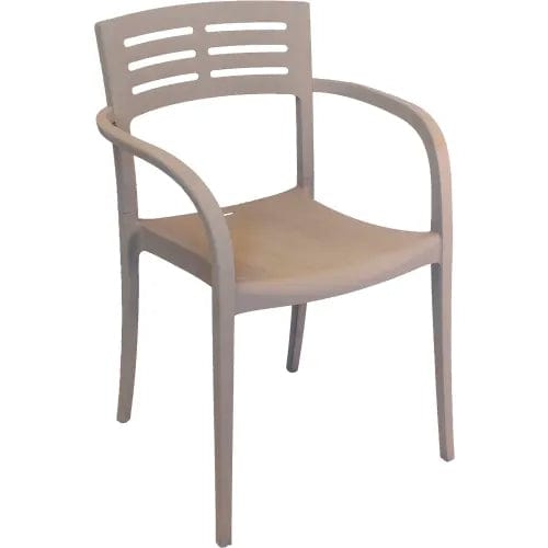 Centerline Dynamics Outdoor Seating Vogue Outdoor Stackable Armchair, French Taupe, Pack of 4