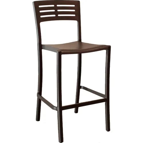 Centerline Dynamics Outdoor Seating Vogue Outdoor Stackable Bar Stool, Black, Pack of 8