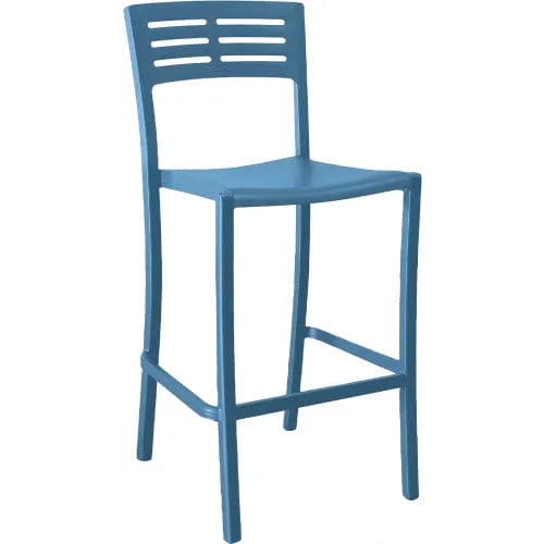 Centerline Dynamics Outdoor Seating Vogue Outdoor Stackable Bar Stool, Denim Blue, Pack of 2