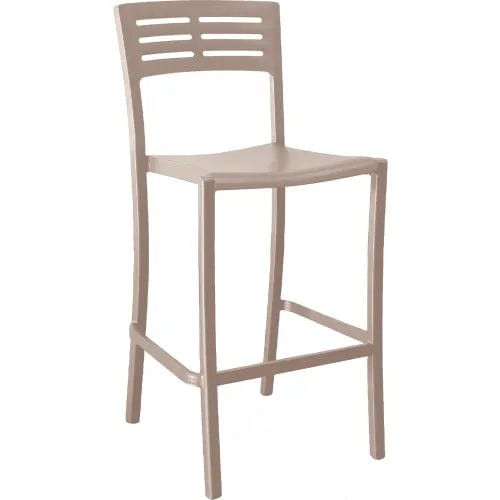 Centerline Dynamics Outdoor Seating Vogue Outdoor Stackable Bar Stool, French Taupe, Pack of 2