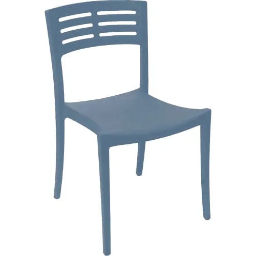 Centerline Dynamics Outdoor Seating Vogue Outdoor Stackable Chair, Denim Blue, Pack of 4