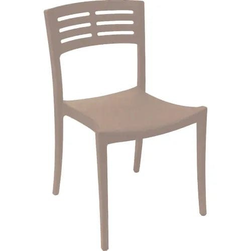 Centerline Dynamics Outdoor Seating Vogue Outdoor Stackable Chair, French Taupe, Pack of 4