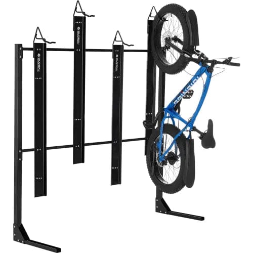 Centerline Dynamics Outdoor Structures & Storage Indoor Vertical Fat Tire Bike Rack, 4 Bike Capacity, Black