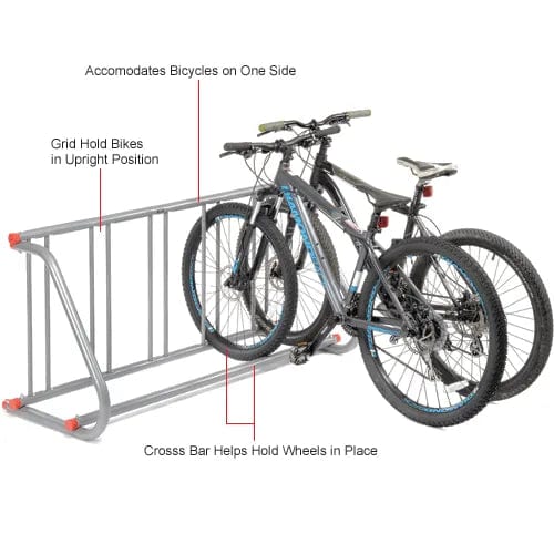 Centerline Dynamics Outdoor Structures & Storage Single-Sided Grid Bike Rack, 5-Bike Capacity, Powder Coated Steel