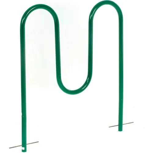 Centerline Dynamics Outdoor Structures & Storage Wave Bike Rack, 5-Bike Capacity, Below Ground Mount, Green