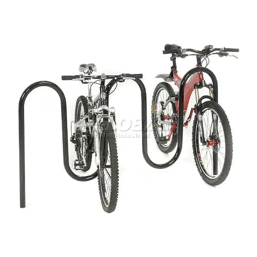 Centerline Dynamics Outdoor Structures & Storage Wave Bike Rack, 7-Bike Capacity, Below Ground Mount, Black