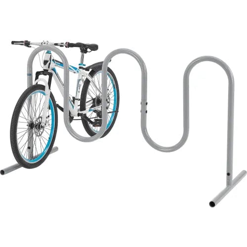 Centerline Dynamics Outdoor Structures & Storage Wave Bike Rack, 7-Bike Capacity, Free Standing, Gray