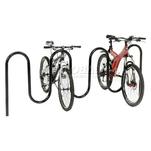 Centerline Dynamics Outdoor Structures & Storage Wave Bike Rack, 9-Bike Capacity, Below Ground Mount, Black