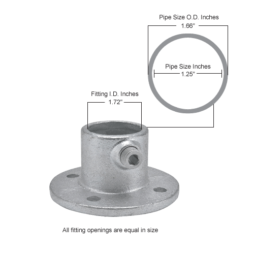 Centerline Dynamics Pipe Fittings & Railings Pipe Fitting - Medium Flange 1-1/4" Dia.