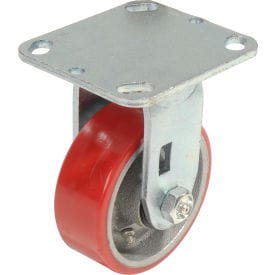 Centerline Dynamics Plate Casters Global Industrial™ Heavy Duty Rigid Plate Caster 4" Polyurethane Wheel 600 Lb. Capacity
