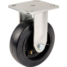 Centerline Dynamics Plate Casters Global Industrial™ Heavy Duty Rigid Plate Caster 6" Mold-on Rubber Wheel 500 lb. Capacity