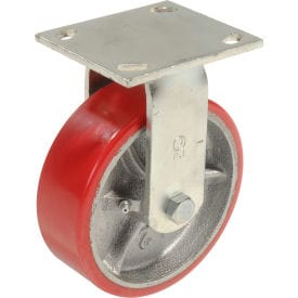 Centerline Dynamics Plate Casters Global Industrial™ Heavy Duty Rigid Plate Caster 6" Polyurethane Wheel 800 lb. Capacity