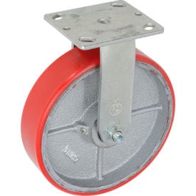 Centerline Dynamics Plate Casters Global Industrial™ Heavy Duty Rigid Plate Caster 8" Polyurethane Wheel 1200 Lb. Capacity