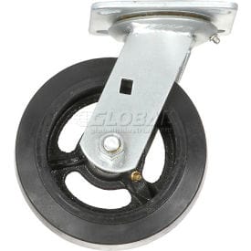 Centerline Dynamics Plate Casters Global Industrial™ Heavy Duty Swivel Plate Caster 6" Mold-on Rubber Wheel 500 lb. Capacity