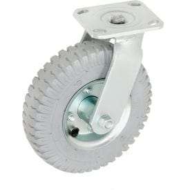 Centerline Dynamics Plate Casters Global Industrial™ Swivel Plate Caster 8" Full Pneumatic Wheel 300 lb. Capacity