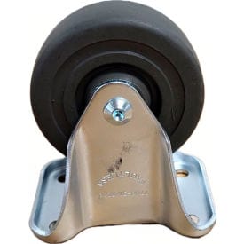 Centerline Dynamics Plate Casters Medium Duty Rigid Plate Caster 3-1/2" Hard Rubber Wheel 275 Lb. Capacity