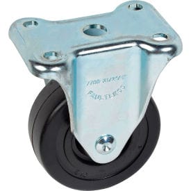 Centerline Dynamics Plate Casters Medium Duty Rigid Plate Caster 3-1/2" Soft Rubber Wheel 200 Lb. Capacity