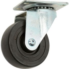Centerline Dynamics Plate Casters Medium Duty Swivel Plate Caster 3-1/2" Hard Rubber Wheel 275 Lb. Capacity