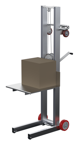 Centerline Dynamics Portable Load Lifters Vestil Aluminum Lite Load Lift With Winch and Fixed Wheels 20 In. x 20 In. Platform 400 Lb. Capacity