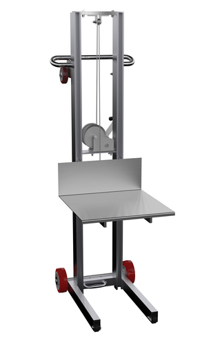 Centerline Dynamics Portable Load Lifters Vestil Aluminum Lite Load Lift With Winch and Fixed Wheels 20 In. x 20 In. Platform 400 Lb. Capacity