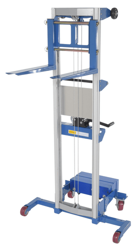 Centerline Dynamics Portable Load Lifters Vestil Aluminum/Steel Manual Hand Winch Lift Truck With Counter Balance 350 Lb. Capacity