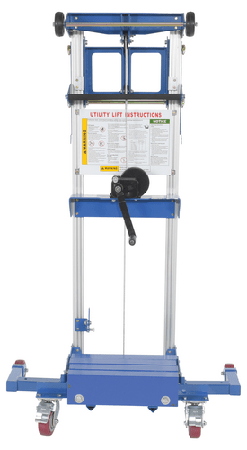 Centerline Dynamics Portable Load Lifters Vestil Aluminum/Steel Manual Hand Winch Lift Truck With Counter Balance 400 Lb. Capacity