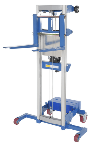 Centerline Dynamics Portable Load Lifters Vestil Aluminum/Steel Manual Hand Winch Lift Truck With Counter Balance 400 Lb. Capacity