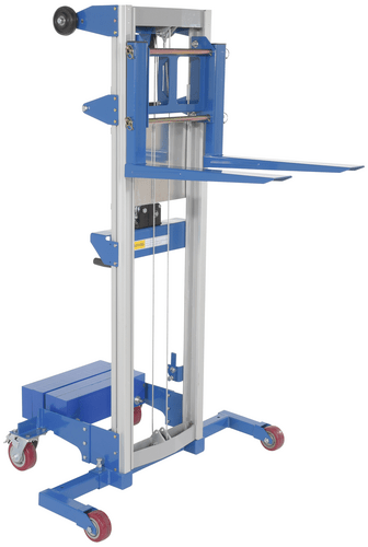 Centerline Dynamics Portable Load Lifters Vestil Aluminum/Steel Manual Hand Winch Lift Truck With Counter Balance 400 Lb. Capacity