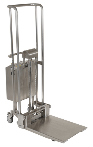 Centerline Dynamics Portable Load Lifters Vestil Partially Stainless Steel Portable DC Powered Hefti-Lift 44 In. x 68 In. 880 Lb. Capacity