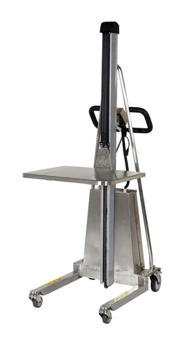 Centerline Dynamics Portable Load Lifters Vestil Stainless Steel DC Powered Work Positioner 34 In. x 24-1/2 In. x 71 In. 330 Lb. Capacity