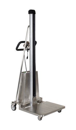 Centerline Dynamics Portable Load Lifters Vestil Stainless Steel DC Powered Work Positioner 34 In. x 24-1/2 In. x 71 In. 330 Lb. Capacity