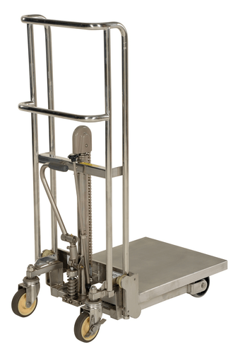 Centerline Dynamics Portable Load Lifters Vestil Stainless Steel Hydraulic Hefti-Lift 35-13/16 In. x 52-1/8 In. 450 Lb. Capacity