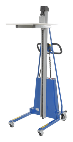 Centerline Dynamics Portable Load Lifters Vestil Steel DC Powered Work Positioner 35-1/2 In. x 23-5/8 In. x 79-1/2 In. 550 Lb. Capacity