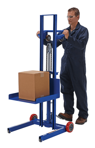 Centerline Dynamics Portable Load Lifters Vestil Steel Low Profile Lite Load Lift With Foot Pump and Fixed Wheels 20 In. x 20 In. Platform 400 Lb. Capacity