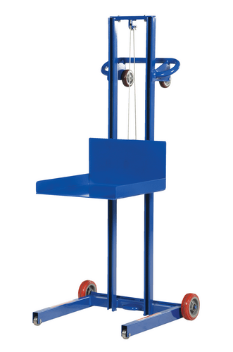 Centerline Dynamics Portable Load Lifters Vestil Steel Low Profile Lite Load Lift With Winch and Fixed Wheels 20 In. x 20 In. Platform 400 Lb. Capacity