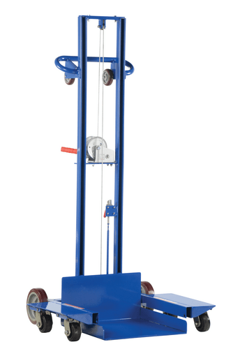 Centerline Dynamics Portable Load Lifters Vestil Steel Low Profile Lite Load Lift With Winch, Swivel Casters and Manual Floor Lock 20 In. x 20 In. Platform 400 Lb. Capacity